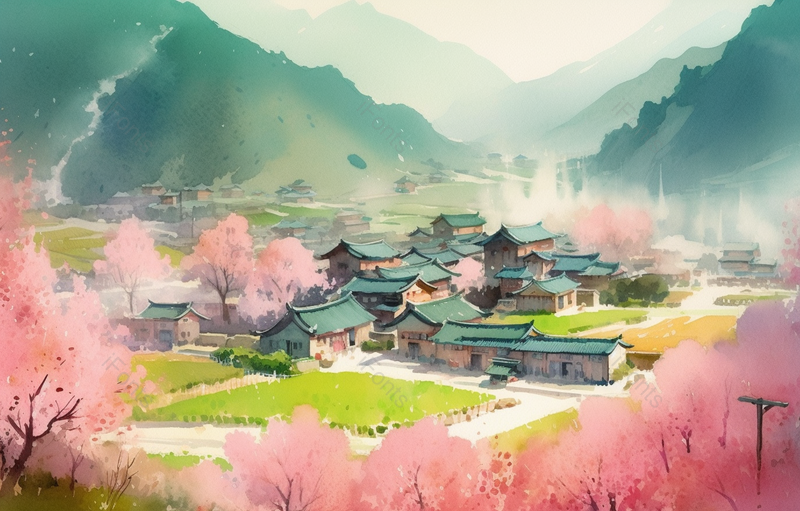 抽象手绘中国风乡村水墨画,插画/手绘图,插画/手绘图库,插画/手绘图下载,插画/手绘